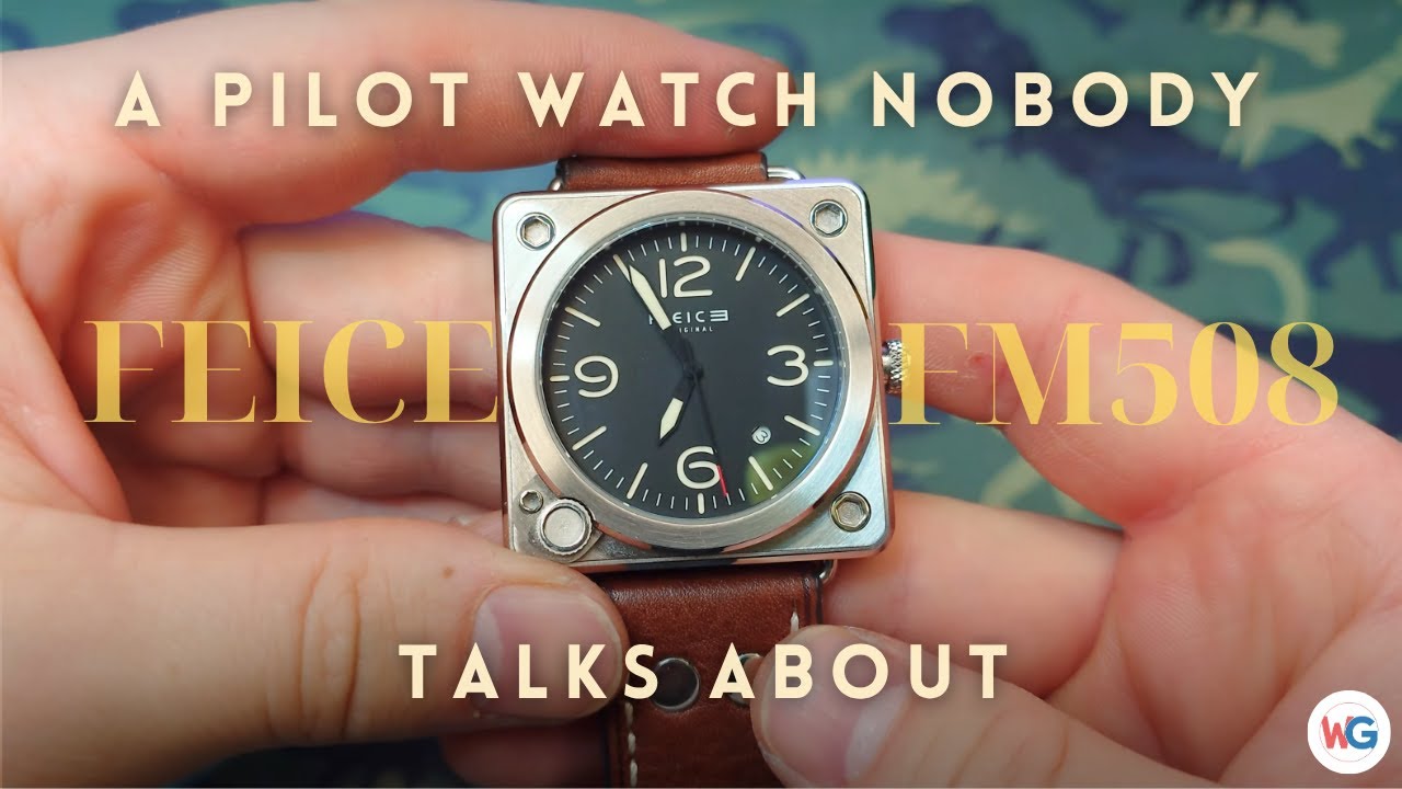 Feice FM508 budget pilot watch, best Bell and Ross homage - YouTube