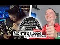 Justin reagiert auf montes 3000 shopping stream  reaktion