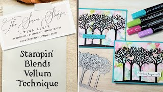 Stampin Blends Vellum Technique | GORGEOUS Alcohol Ink Background!