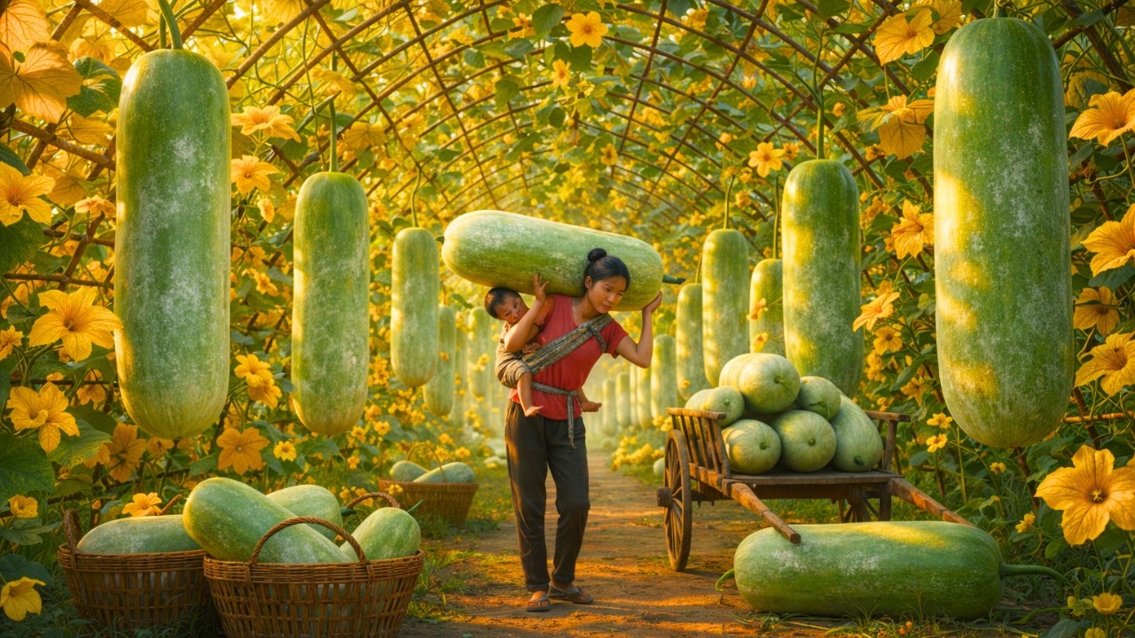 Harvesting 1,000+ kg of Winter Melon and Bringing It to Market , Gardening | Life in the Countryside