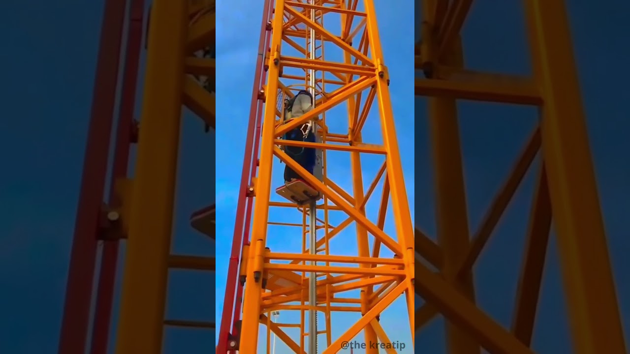 Tower Crane with Lift, Climbing Up is Tiring! 