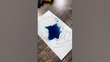 Drawing Gojo Satoru Spill art 🫗 Using AR DRAWING APP ✨ #shorts #gojo #spillart #drawing