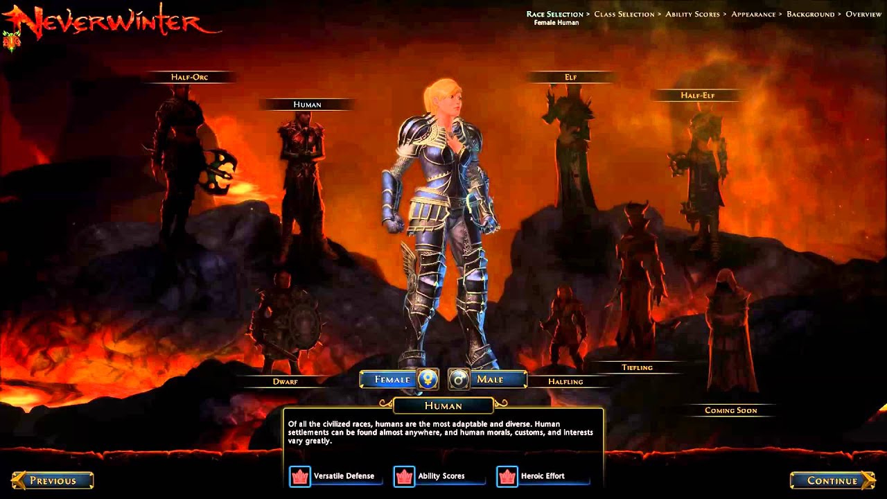 The Races of Neverwinter