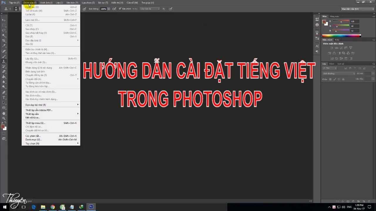 HƯỚNG DẪN CÀI ĐẶT TIẾNG VIỆT TRONG PHOTOSHOP – VIỆT HÓA PHOTOSHOP THÀNH CÔNG 100%