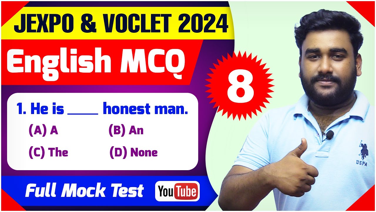 JEXPO English MCQ Questions | VOCLET English MCQ Questions | Part 08 ...