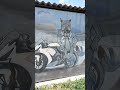 Интересный рисунок на заборе частного дома в Коктебеле в Крыму interesting drawing Koktebel Crimea