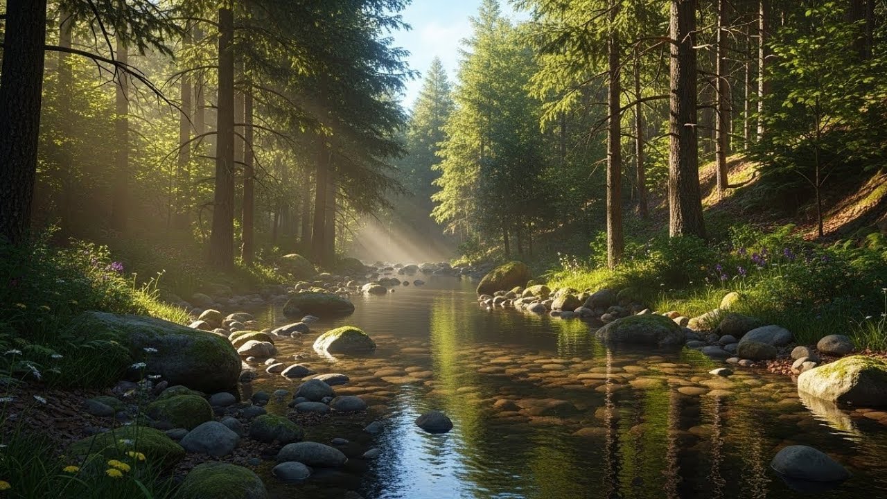 Tranquil River Flow 🌿 Soothing Nature Soundscape for Sleep and Stress Relief #453