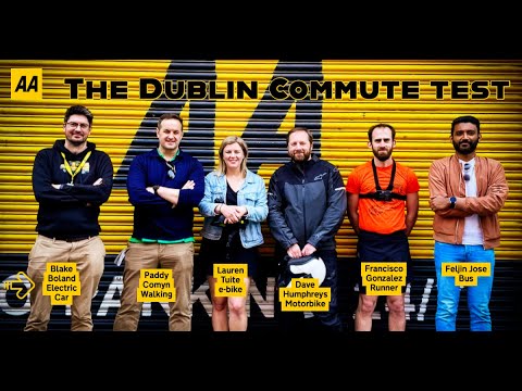 The Dublin Commute Test | Car -vs- Motorbike -vs- e-Bike -vs- Runner -vs- Walker -vs- Bus - video from AA
