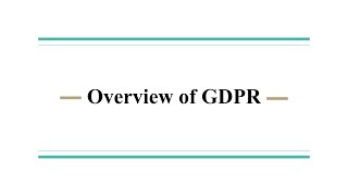 Overview Of Gdpr