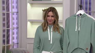 Peace Love World Crop Length High-Low Hem Hoodie on QVC screenshot 5