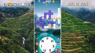 Wordscapes Daily Puzzle August 11, 2026 gameplay | Answers | Solution