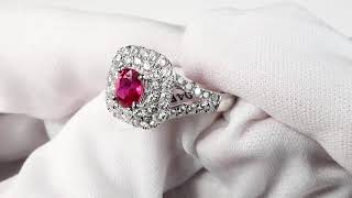 Platinum, Unheated Ruby & Diamond Ring 2.11ctw Alighieri's Auction House