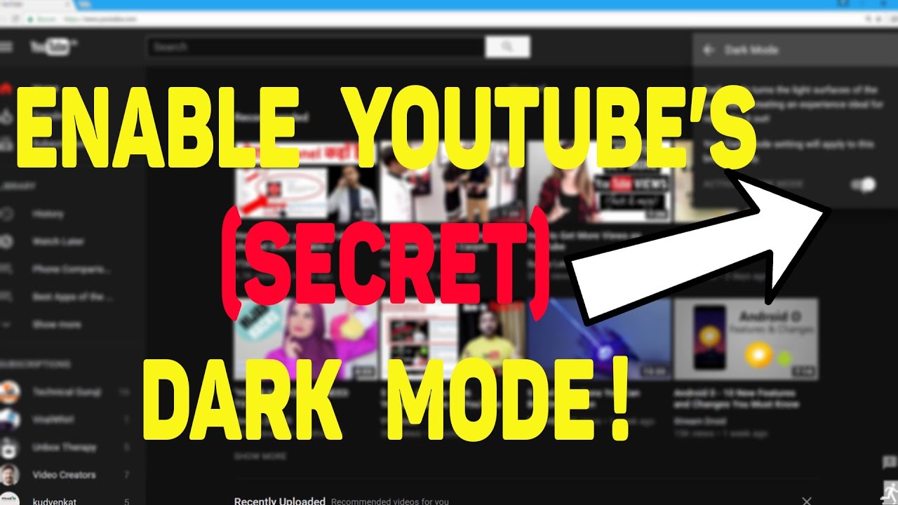 How To Change Your YouTube Background Black (really easy) | Enable Dark  mode ✓ - YouTube