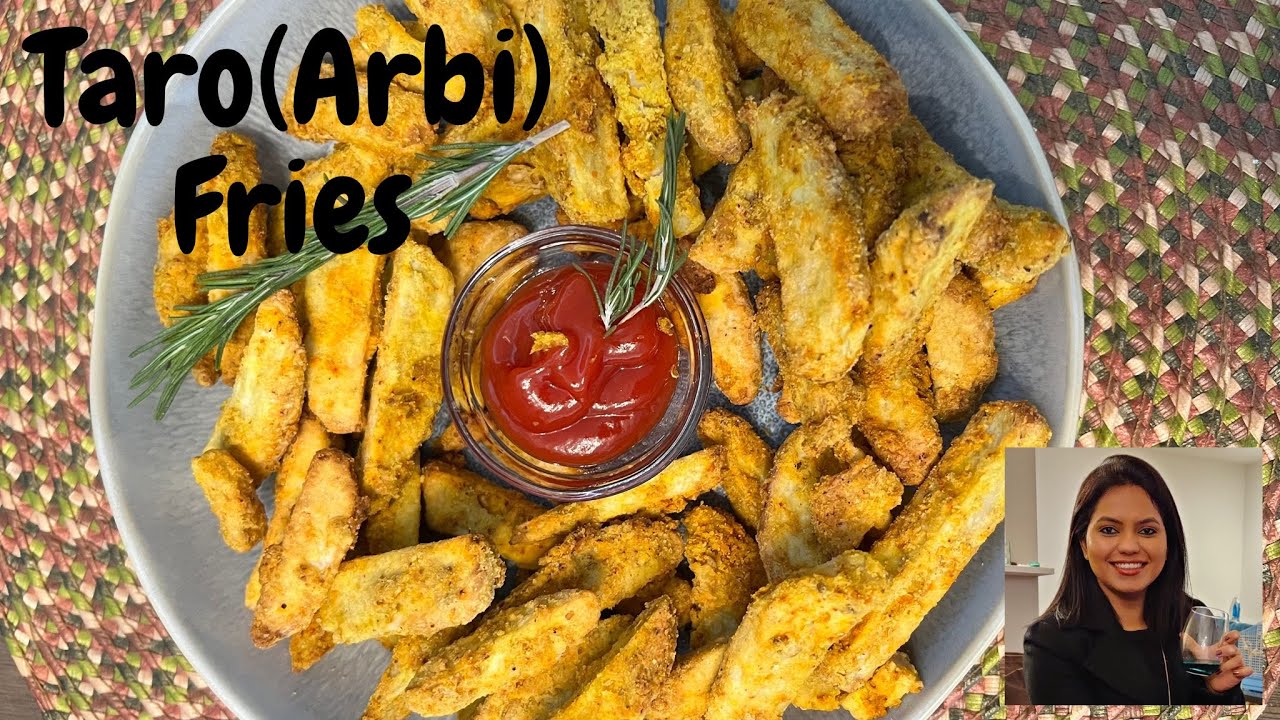 Crispy Taro Root French Fries in Airfryer | Arbi fries 🍟 | Taro Root Wedges Recipe