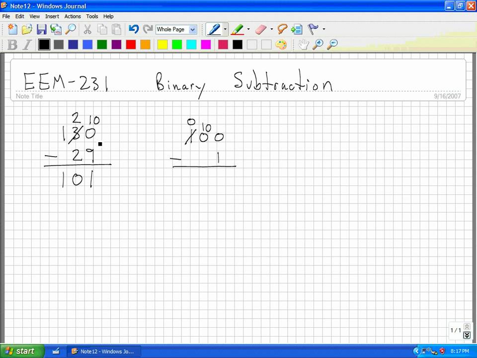 how-to-subtract-binary-numbers-youtube