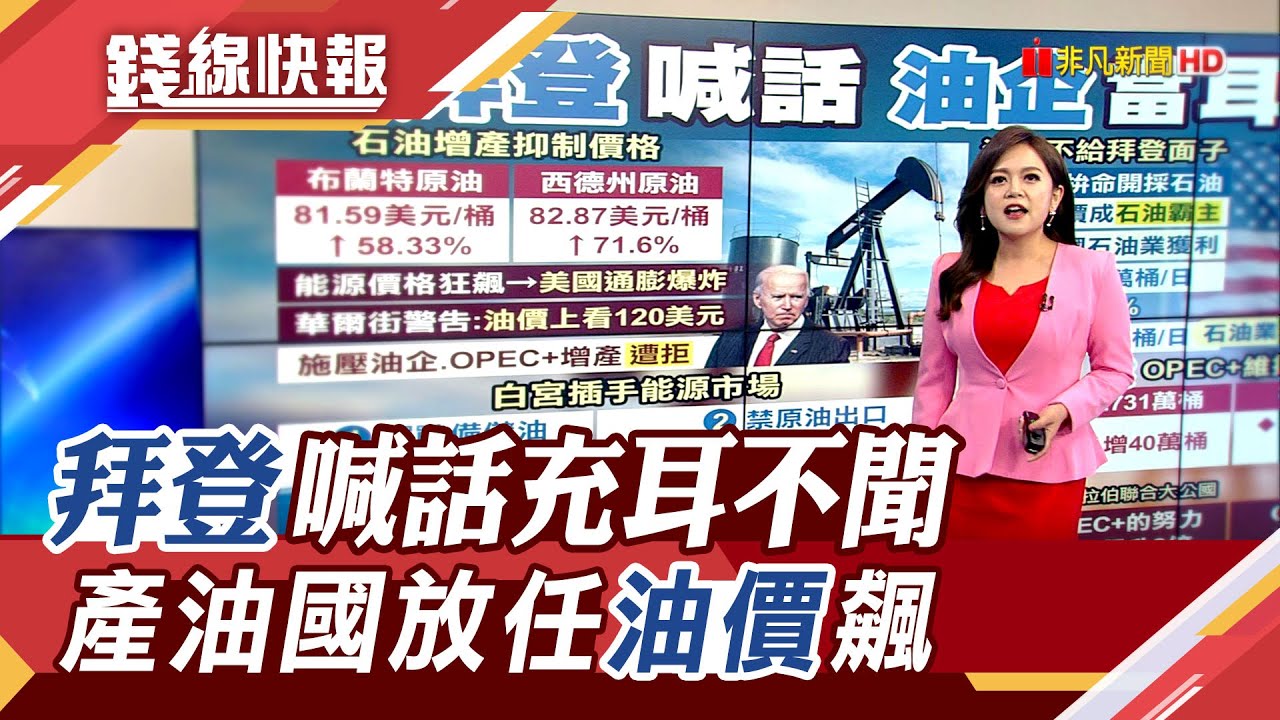 視而不見!油企放任油價狂飆 華爾街警告恐衝上120美元｜主播賴家瑩｜【錢線快報】20211112｜非凡新聞