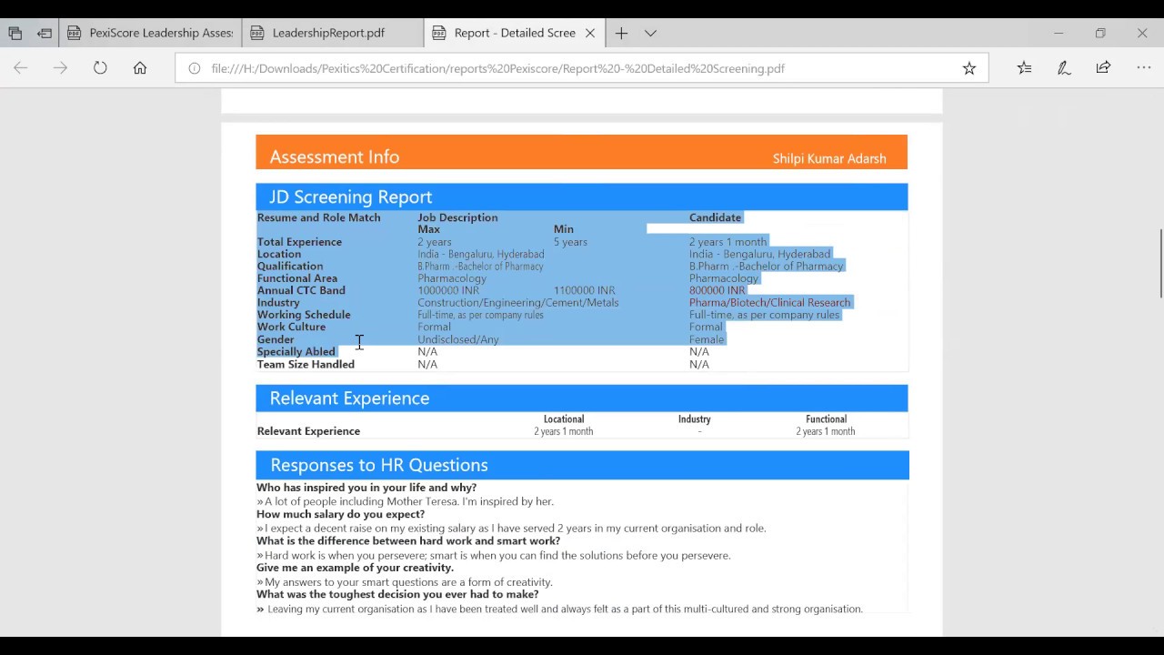 CORE HR IR PexiScore Assessments Certification - unedited- 23 Dec