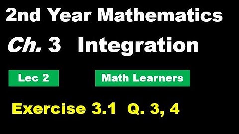 2nd year Mathematics Ch 3 Lec 2 Exercise 3.1 Q3, 4. differential of a function.