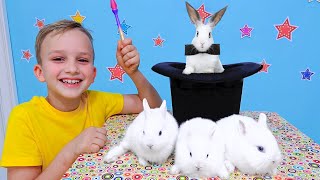 Vlad dan Niki menunjukkan trik sulap dan membuat mainan baru