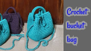 How to crochet a simple bucket bag using tshirt yarn