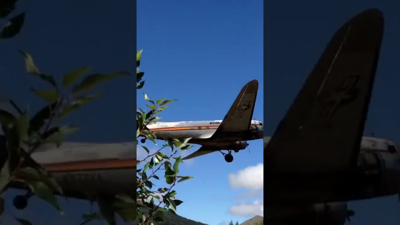 DC 3 take off from Alaska Gold Mine!