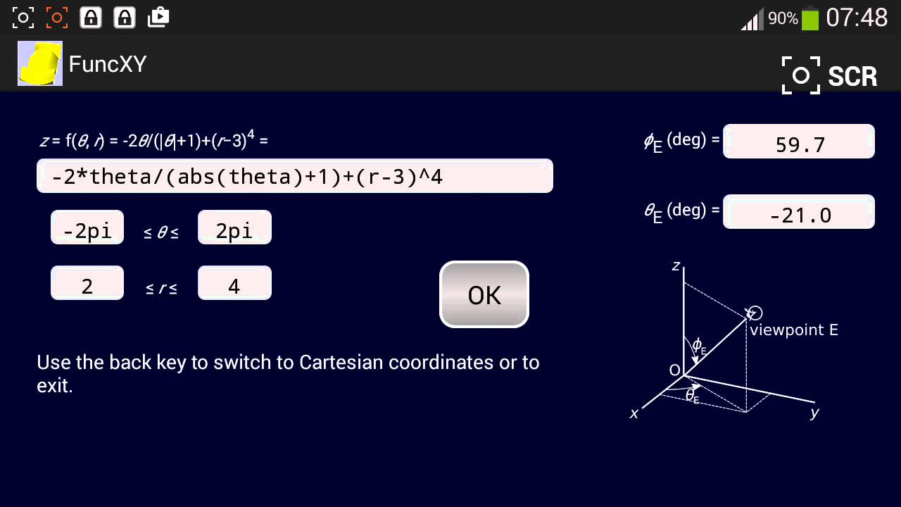 FuncXY: Cartesian and cylindrical coordinates