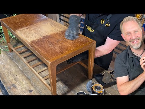 Mid Century Teak Coffee Table Restoration (ASMR Short Edit))