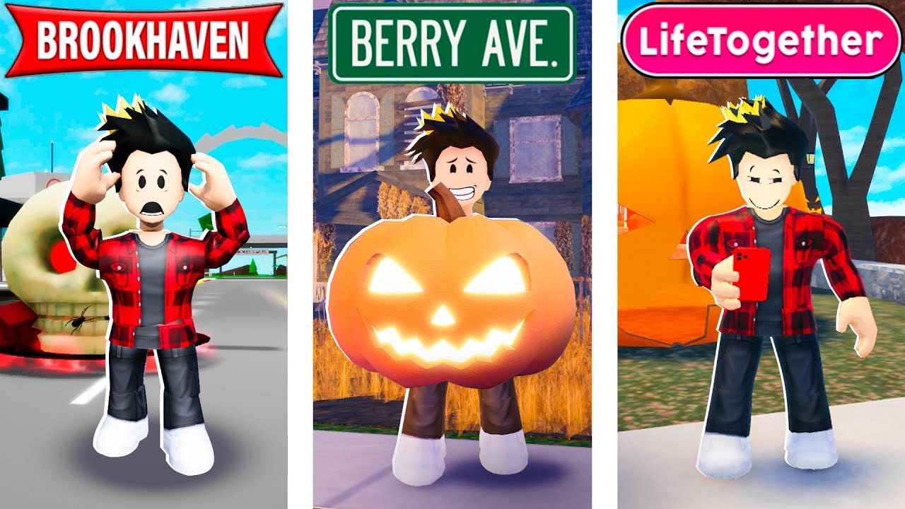 ATUALIZAÇÃO DE HALLOWEEN no BROOKHAVEN vs BERRY AVENUE vs LIFETOGETHER!