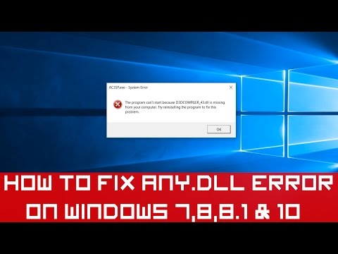 How to Fix Any .dll Error for Windows 7,8,8.1 and 10