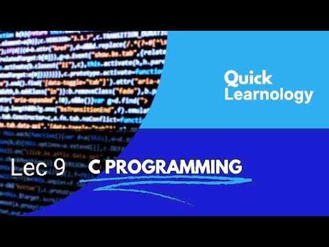 Lec 9 C Language for beginners and tutorials with (Notes & Examples) c ...