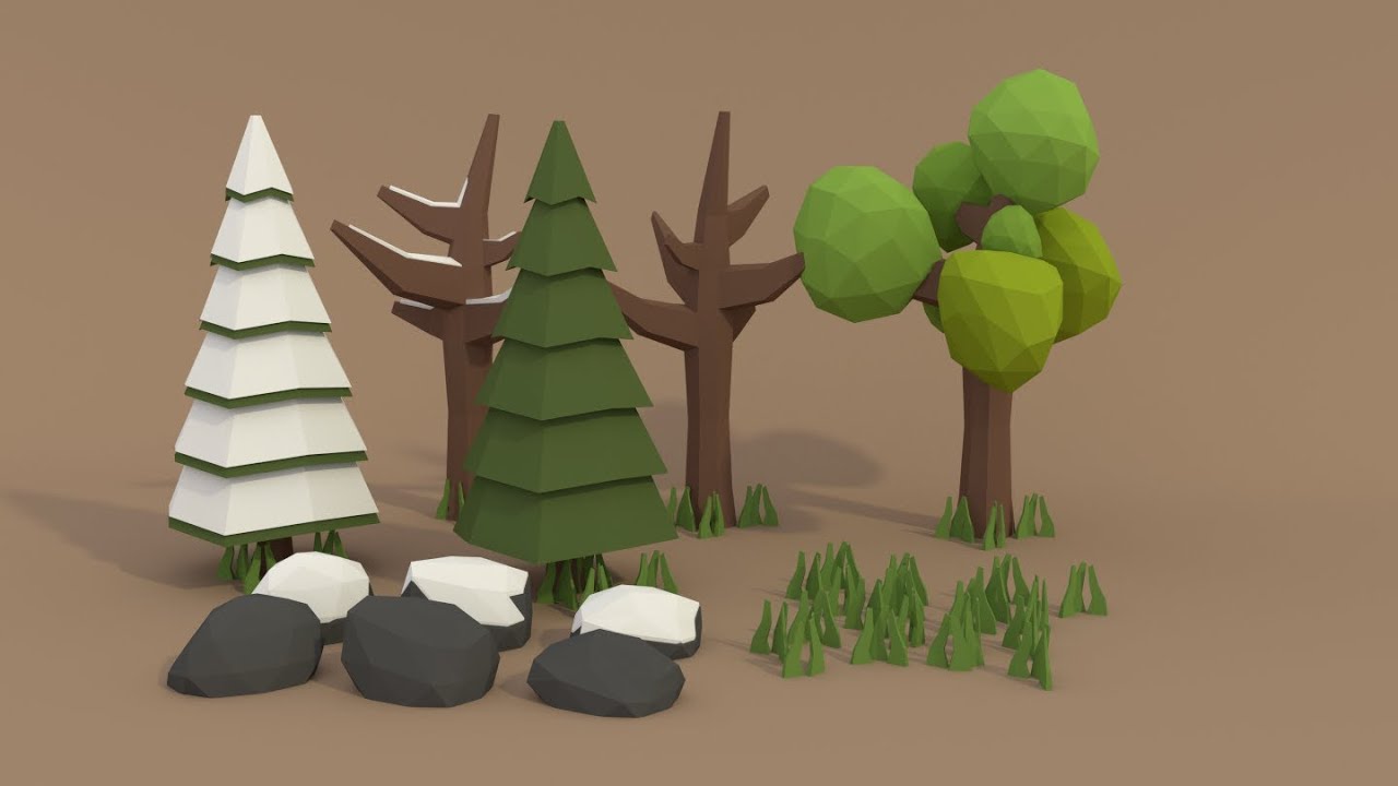 Pigart Blender Tutorial Low Poly Forest Assets Youtube - low poly forest asset pack roblox