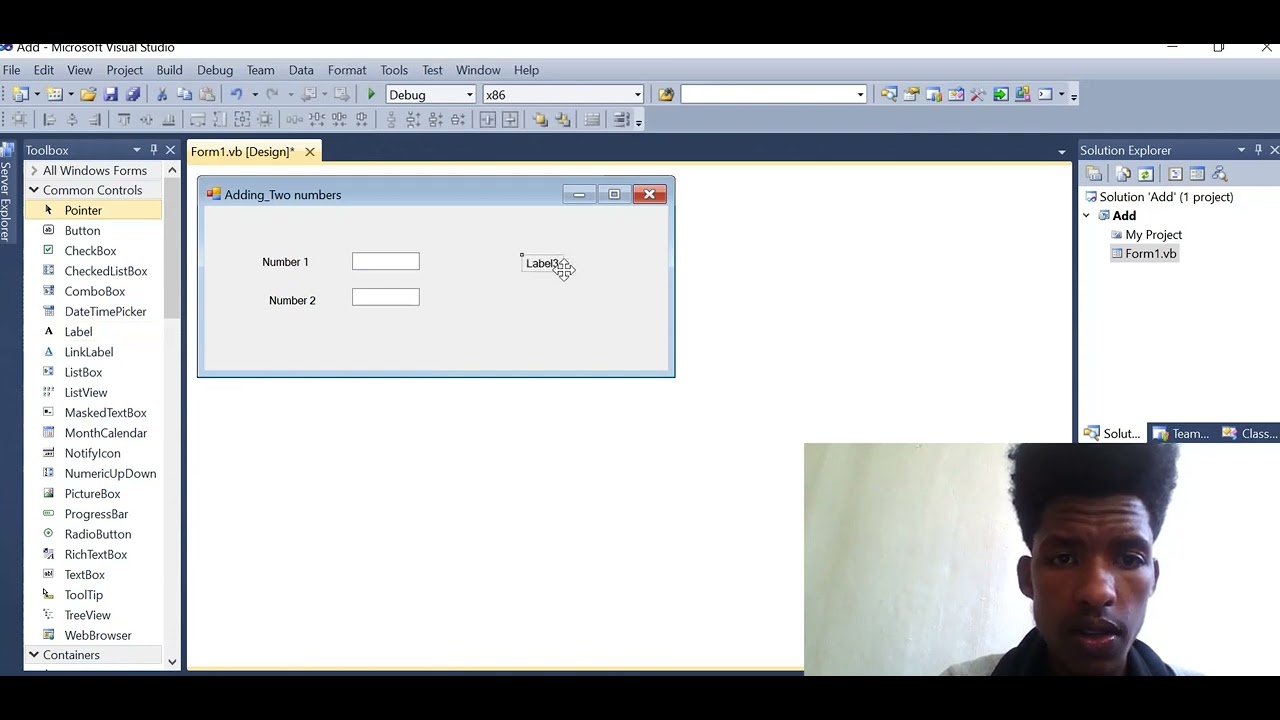 How to add two numbers by vb studio - YouTube
