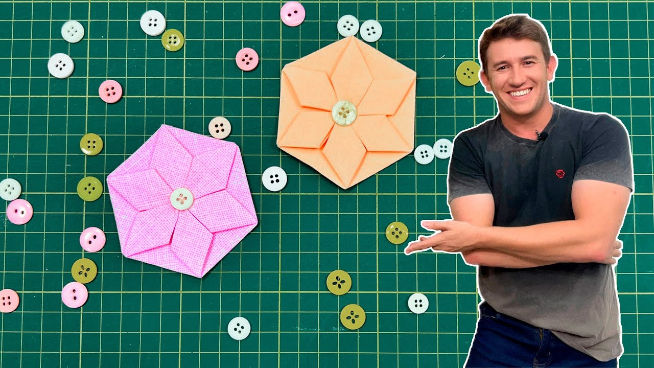 Origami em Tecido (Flor Hexagonal) - Ataíde Depizzol 22/05/22