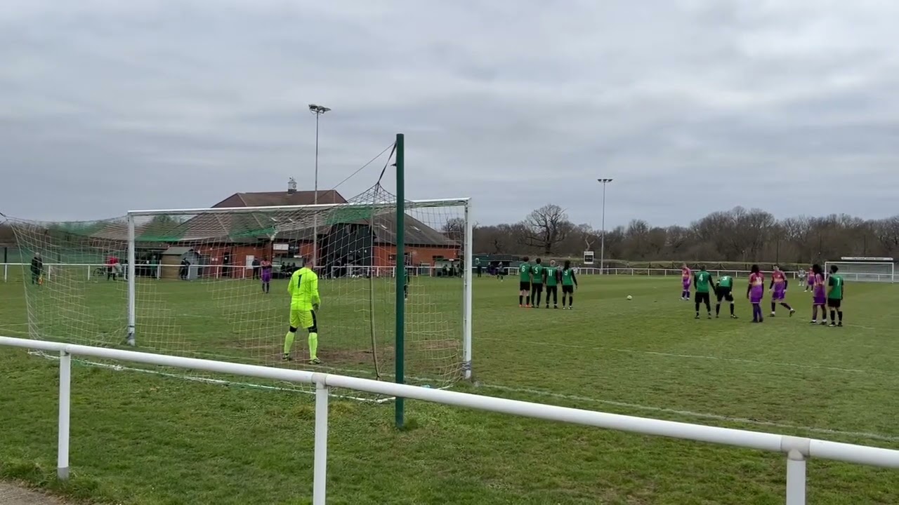 James Briggs hits free-kick with right foot, then scores with left