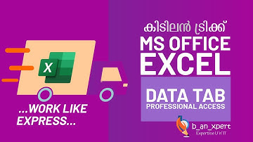 DATA TAB in Microsoft Office Excel Professional Access | b_an_xpert | Ranjith Kumar C R