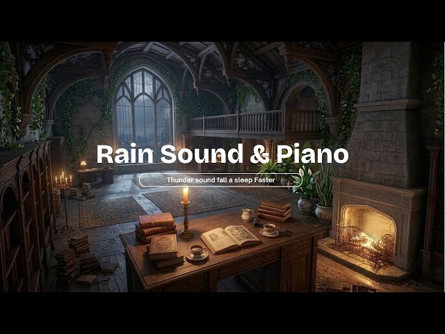 Rain Sounds & Relaxing Piano Music for Deep Sleep, Study, Stress Relief | Cozy Ambience (ASMR)