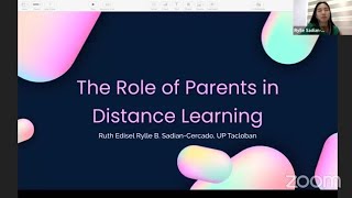 WEBINAR ON Role of Parents In Distance Learning | VIA ZOOM