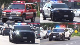 LAFD FAST RESPONSE 401 AND LAPD UNITS RESPONDING CODE 3