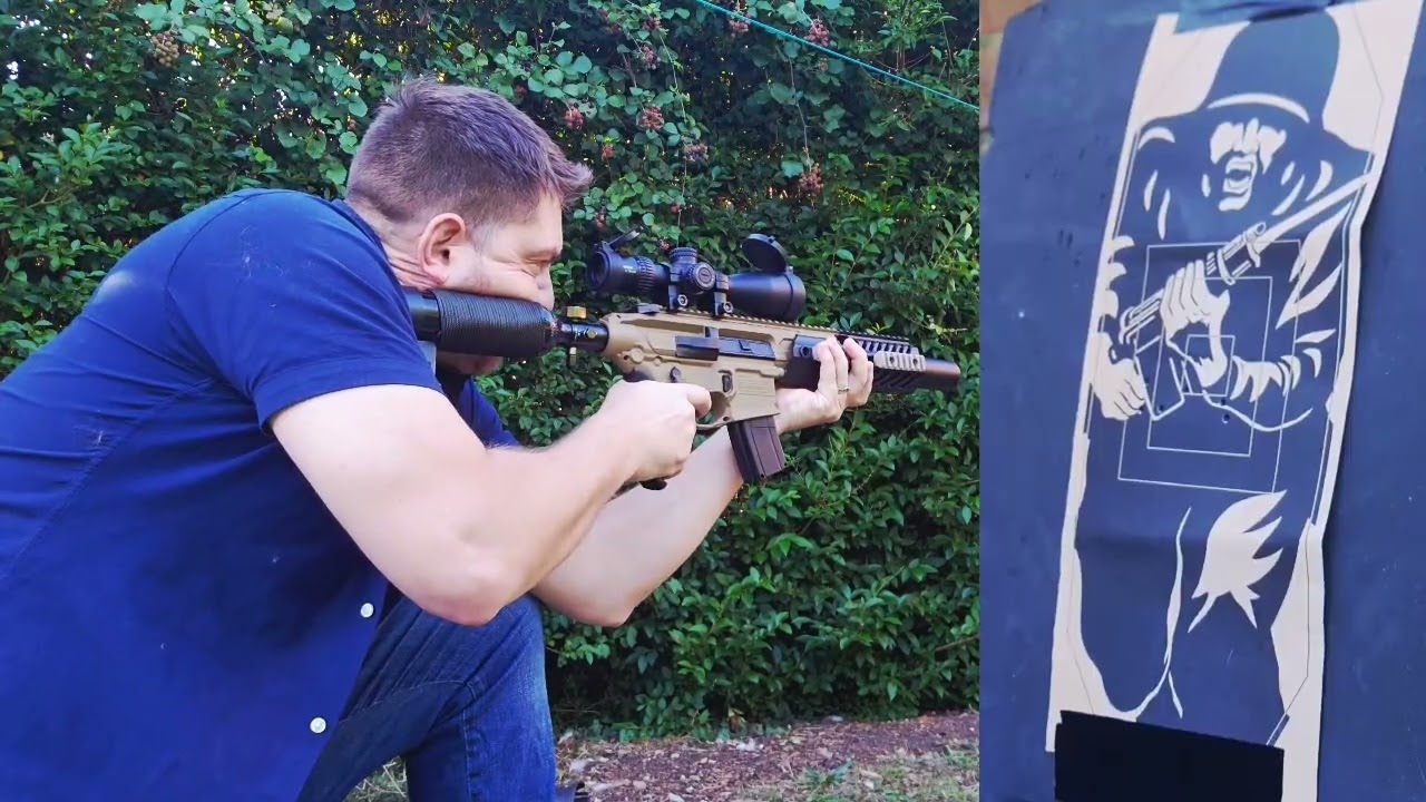 SIG Cranebreak 1.77 Pellet PCP. 10m 30 round mag dump 