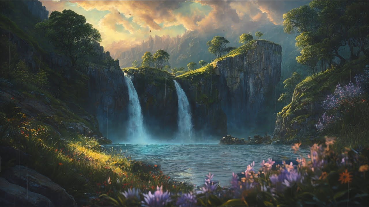 Relaxing Forest Rain Sounds 🌧️ Waterfall Flow & Birds Singing | Deep Nature Ambience