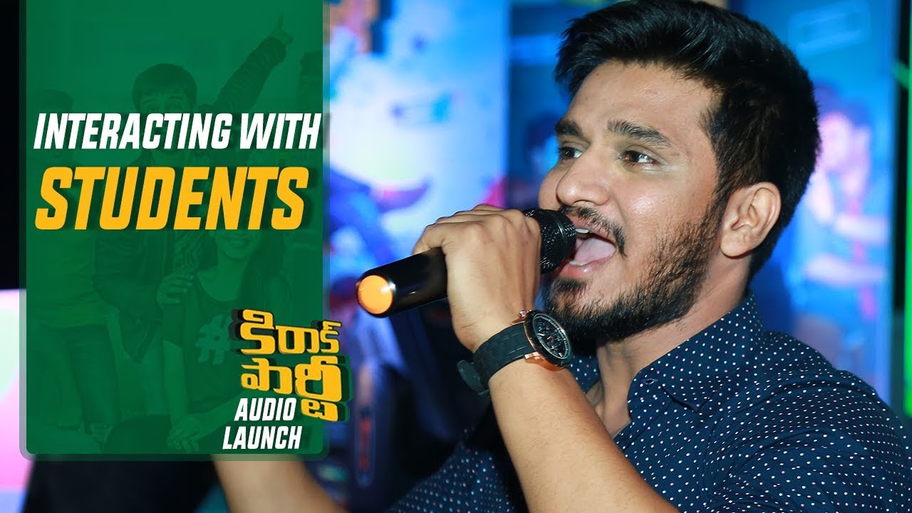 Kirrak Party Team Interacting With Students @ Kirrak Party Audio Launch