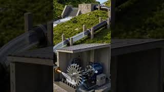Simulation of a hydroelectric power station #shortvideo #shorts