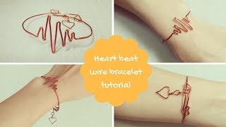 Wire bracelet 🖤 How to make heart beat wire bracelet tutorial by Chic Handi Home 🖤