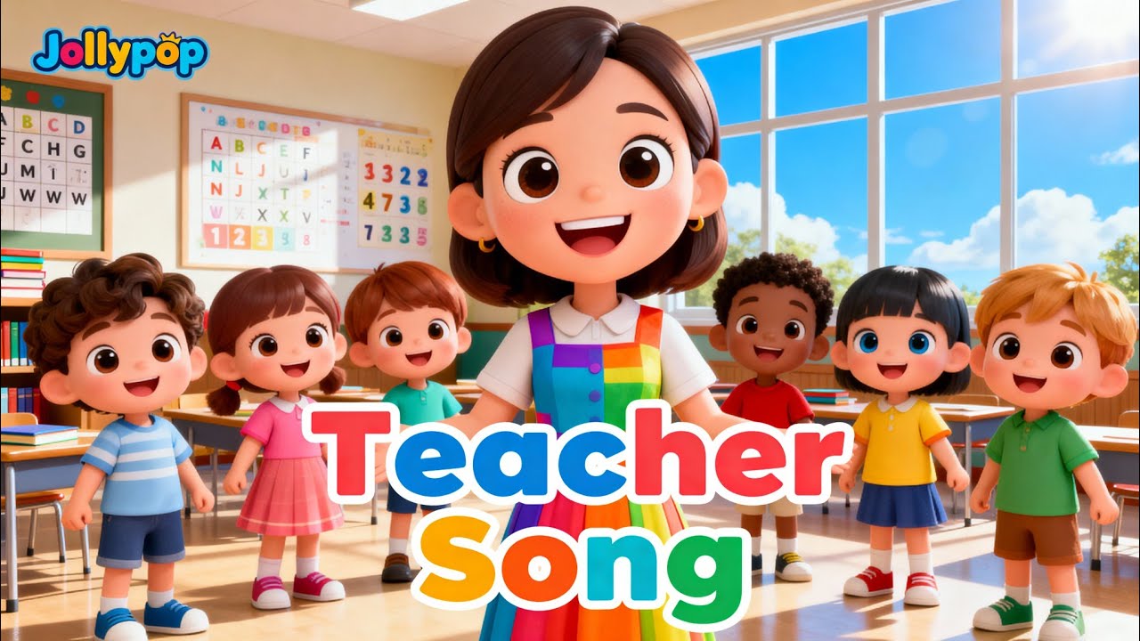 Teacher Song for Kids | Learning with a Smiling Teacher & Friends | Jollypop Nursery Rhymes