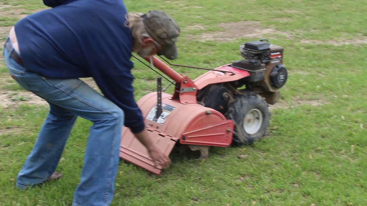 Yard Machine Tiller - 18" - 5 HP - YouTube