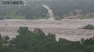 Timelapse shows flooding in Kingsland, TX on July 4