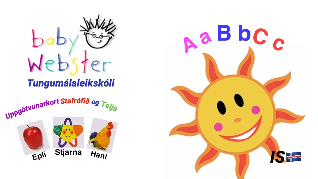 Baby ster Tungumálaleikskóli Uppgötvunarkort (Icelandic🇮🇸 version