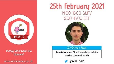 Dr. Oliver Pain | Rmarkdown and GitHub: A walkthrough for sharing your code and results