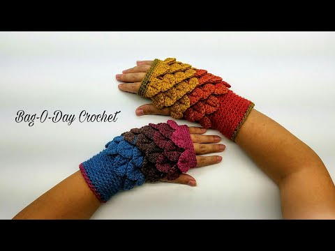 How to Crochet Fingerless Mittens Wristers | Autumn Leaves | BAGODAY CROCHET Tutorial #422