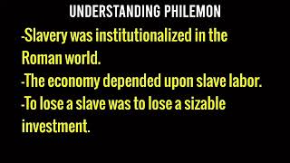 Lesson Eleven — Introducing Philemon — Prison Epistles